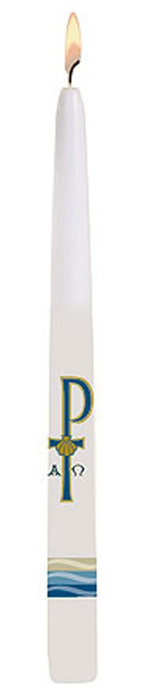 Baptism By Water and the Holy Spirit Taper Candles - 24 Per Order