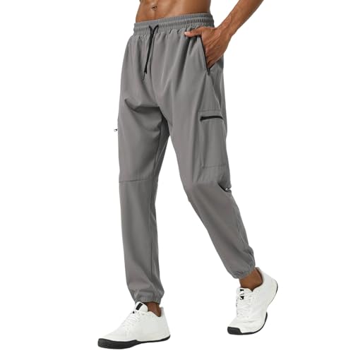 Men's Cargo Pants High Elasticity Pocket Straight Fit Casual Trousers for Outdoor Workout Gym and Daily Wear