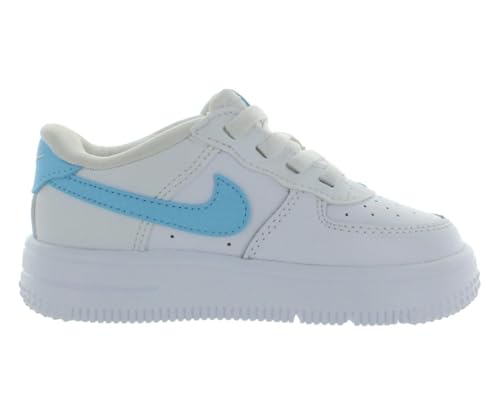 Nike Nike Force 1 Low EasyOn Baby/Toddler Shoes (FN0236-107, White/White/Aquarius Blue) Size 4