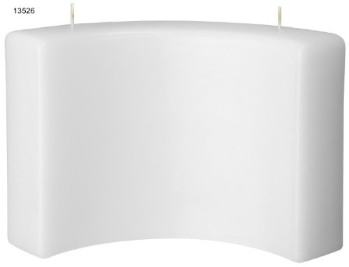 Kerzenrohling Bogenkerze mit 2 Dochten Weiß 15 x 24 x 4,5 cm, Kerze zum verzieren von Anlasskerzen, Taufkerzen, Hochzeitskerzen