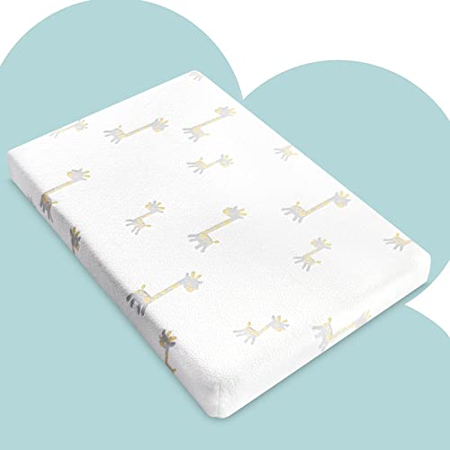 Image of Portable Pack and Play Mattress Topper, Memory Foam Playpen Mattress with Removable Cover, Quiet and Odorless Playard Mattress Fits Pack N Play, 38"x26"x3"(Giraffe)