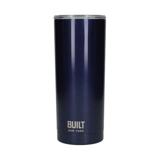 BUILT Stainless Steel Vacuum-Insulated Thermal Travel Cup, 565 ml (20 fl oz) - Midnight Blue