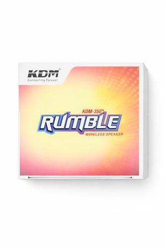 Image of KDM 350 Rumble Portable Bluetooth Speaker, 8W Output,Green Trim, 8 Hours Playtime, FM Radio, TWS Support, Type-C Charging