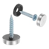 uxcell 24pcs Screw Covers Caps, 14mm Dia Stainless Steel Mirror Screws Decorative Cover Caps Nails Flat Gasket Mirror Screw Fasteners for Sign Advertising Hardware Construction, Silver