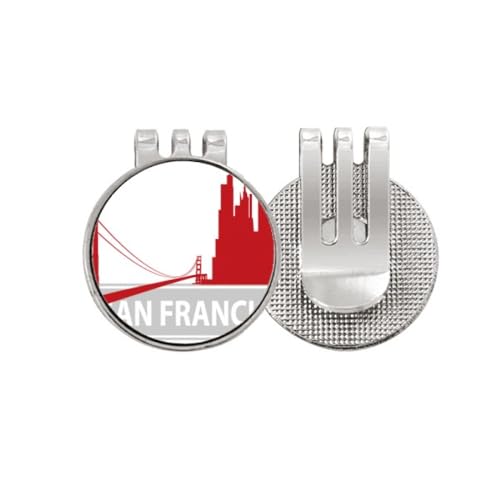 Marqueur de balle de golf San Francisco en émail chic avec clip magnétique