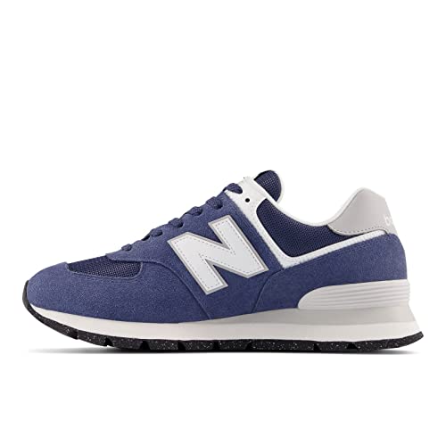 New Balance Classics 574D Rugged Sneakers for Men - Low Top Silhouette and Breathable Textile Lining Navy/White 8 D - Medium