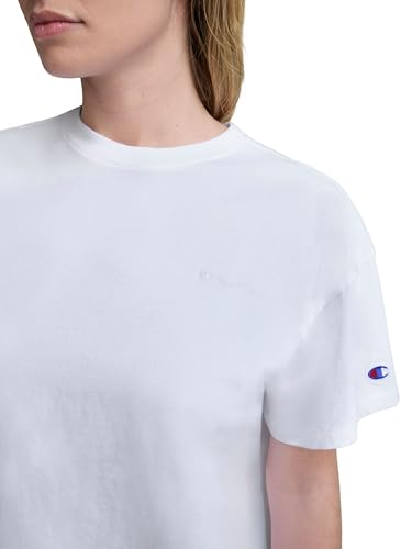 Image of Champion Women's Classic Short Sleeve Graphic T-Shirt, Loose Fit, Script Logo