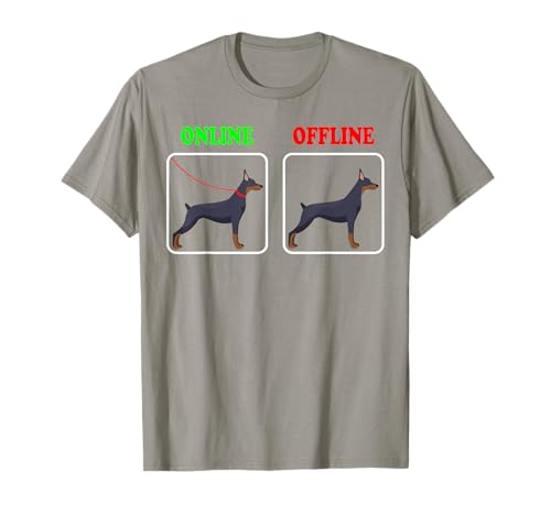 Online Offline Doberman Pinscher Camiseta