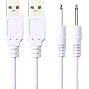 Paquete de 2 cables de carga de repuesto de cargador de masajeador de 0.098 pulgadas compatible con cables de carga USB compatibles con cables de carga USB para instrumentos de belleza