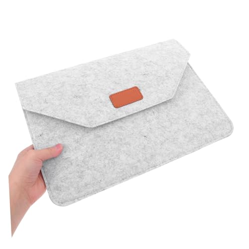 Bolsa protectora para portátil de fieltro gris claro miniatura 4