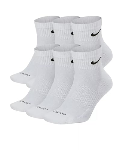 Nike Everyday Plus Dri-FIT Cushioned Ankle Athletic Training Casual Socks - 6 Pack (US, Alpha,...