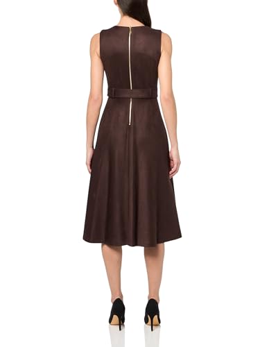 Image of Calvin Klein Sleeveless Dot Crepe Polka Dot Self Tie Midi Aline