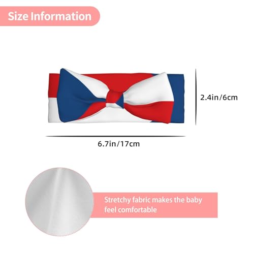 Comfortable Soft Stylish Designs Flag of the Czech Republic Baby Head-Mounted Bow Elastics Wide Headbands for Newborn3