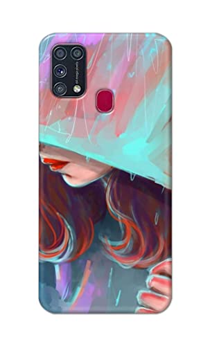 Image of PRINTFIDAA Pretty Woman Under The Umbrella Painting Printed Designer Hard Case for Samsung Galaxy M31 / Samsung F41 / Samsung M21s / Samsung M31 Prime Back Cover -(e) RPM1007