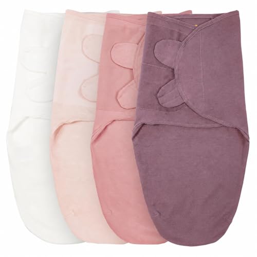 Image of Mama Cheetah Baby Swaddle Sack, 100% Organic Cotton Swaddle Blanket 4-Pack, Adjustable Swaddle Sleep Sacks, Easy Swaddles for Girls 0-3 Month, Baby Essentials