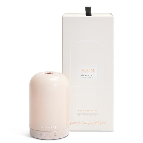 NEOM Wellbeing Pod in Blush | Premium Ultrasonic Essential Oil Diffuser | Ceramic Cover LED Light & Timer | Aromatherapy Diffuser | Home Fragrance | Gift