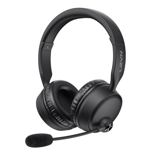 Image of Bluetooth Headset with Microphone, 60 Hrs Bluetooth Headphones with Mic, Wireless Headset with Mic for Work /Meetings /Office /iPhone /Phone Calls /Call Center /Computer /PC /Teams /Zoom /Podcast /Skype /WebEx