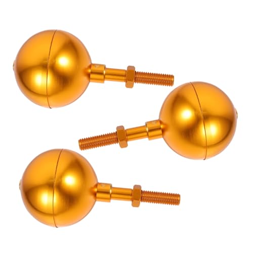 Anneome Puntale per Asta Bandiera a Sfera in Lega di Alluminio Dorata Resistente alle Intemperie Set da 3 Pezzi Accessorio per Pennoni da Esterno Finitura Lucida Adatto a Scuole e