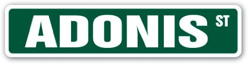 ADONIS Street Sign Childrens Name Room Sign | Indoor/Outdoor |  18" Wide Plastic Sign