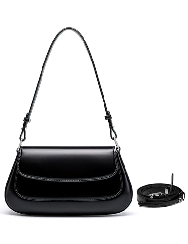 Leather Crossbody Bag for Women Shoulder Bags Small Clutch Purse Mini Handbag with 2 Removable Straps