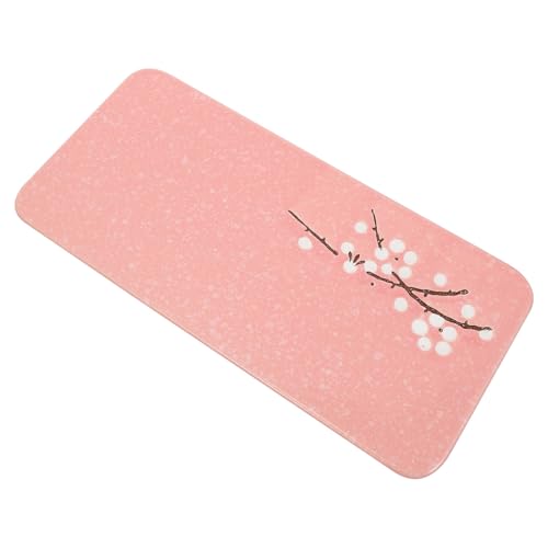 Plato rectangular rosa estilo japonés de cerámica miniatura 1