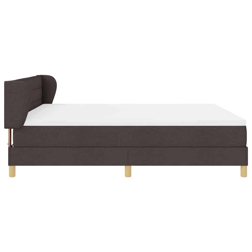 Lit à Ressorts avec Matelas Marron foncé 180 x 200 cm Tissu,Lits & Cadres de lit,74.04kg-3340167