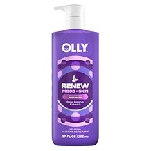 غسول الجسم OLLY Renew بفيتامين د والريتينول والمنظفات النباتية المغذية لإصلاح حاجز البشرة، ترطيب عميق، رائحة الياسمين والبرغموت، 17 أونصة