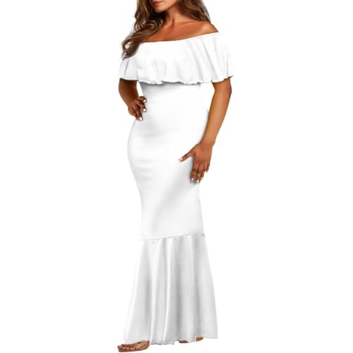 Image of Polynesian for Women S-7XL Off Shoulder Maxi Dress Hawaiian Summer Dresses
