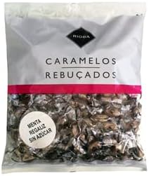 Rioba - Caramelos Duros SIN AZÚCAR- Sabor Menta Regaliz - Bolsa 940 Gramos