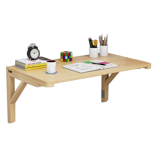 Étagère pliante murale avec support bois, table de bar cuisine rabattable - 2