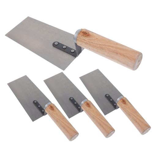 Uonlytech 4 Piezas yeso albañil carpintero carpenter pegamento de cemento herramienta manual de cemento muro rascador juntas azulejos llana de acabado para hormigón paleta de cemento Madera
