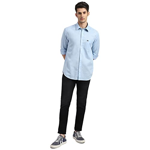 Image of Arrow Solid Slim Fit Mens Casual Shirts - 100% Cotton, Breathable & Comfortable, Full Sleeves Shirt for Men