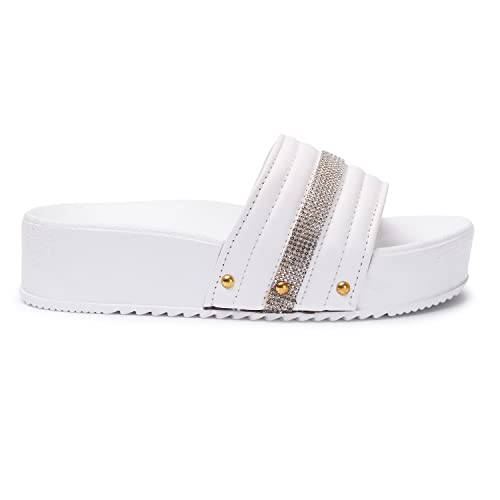 Image of Longwalk Women High Sole Sandal, Stone Chain Wedges for Girls