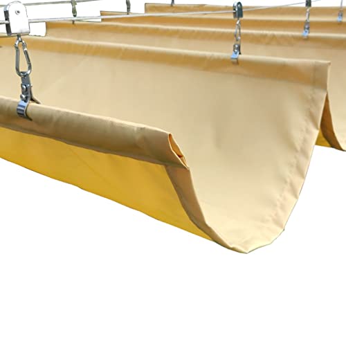 Housse d'ombrage imperméable et rétractable pour pergola pour terrasse, porche, cour, jaune, 0,8 x 4 m