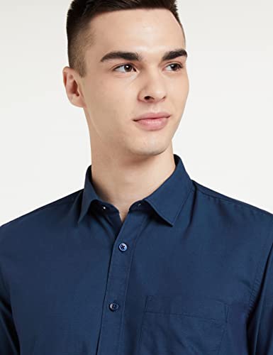 Amazon Brand - Symbol Men's Solid Cotton Slim Fit Formal Shirt | Plain | Full Sleeve