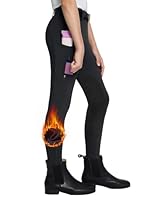 baleaf Kinder Reithose Mädchen Reitleggings Vollbesatz-Reithose Fleece-Pferde-Reithose Leggings Taschen Strumpfhose Schwarz M
