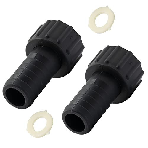 AERZETIX - C64458-2er-Satz gerade Schlauchanschlüsse weiblich 3/4'' x 20 mm mit Mutter - innengewinde - Adapter für bewässerungssysteme bewässerungspumpe - Kunststoff - schwarz
