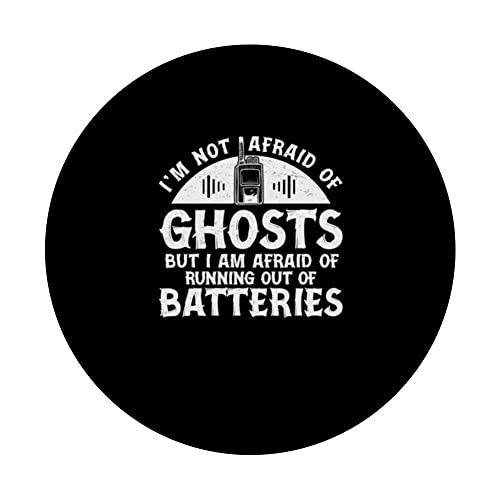 Paranormal Investigator Not Afraid Of Ghosts Ghost Hunting PopSockets Swappable PopGrip, Black - Image 3