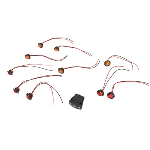 Señal de giro UTV impermeable con luces ámbar y rojas duraderas de 12V 5