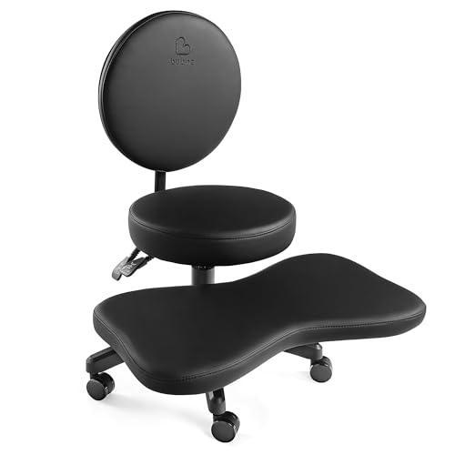 BUBHA - Silla de meditación, silla de oficina con patas cruzadas con soporte lumbar y altura ajustable, silla de computadora cruzada, silla de TDAH, silla de oficina, silla de yoga, silla de rodillas,