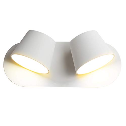 Preisvergleich Produktbild LANBOS LED 12W Leselampen Wandleuchten High Bright Modern Wandleuchte Innen Wandbeleuchtung Beleuchtung Wandlampe Flur Schlafzimmer Treppen Hotels Nachttischlampe, 3000K Warmweiß (Weiß-2 flammig)