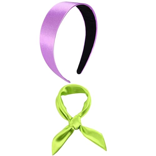 4 Pcs Halloween Friends Costume Include Purple Headband Green Scarf