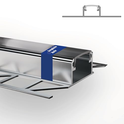INNOVATE LED Fliesenprofil mit Diffusor [T-Profil 2m Silber-Klar] Fliesenschiene Dusche LED Streifen 2m I Kantenschutz Fliesen Küche I Indirekte Beleuchtung Badezimmer Pool