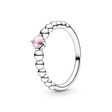 Pandora Anello solitario da donna in argento Sterling 925, misura 58, colore: rosa