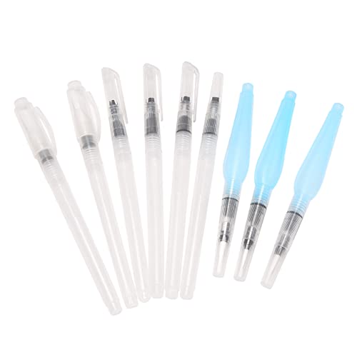 Wasserpinsel-Stiftset, 9 PCS WassertankbüRste, Wasserpinselstift mit Wassertank, Aquarell-Wasserstifte für Aquarellmalerei