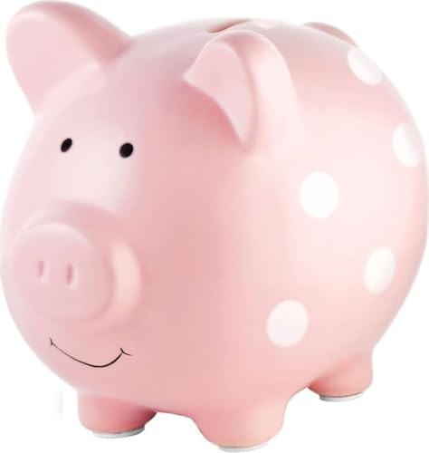 Pearhead Large Ceramic Piggy Bank, Kids Money and Coin Bank...