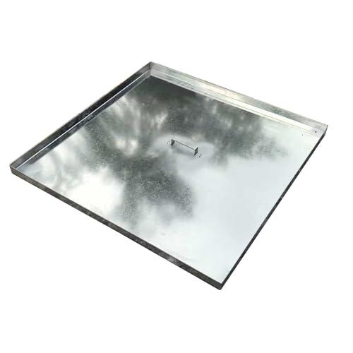 RTTZBOZ Tapa Cuadrada de Acero Inoxidable, Tapa de Registro con Asa, Fácil de Abrir y Cerrar, para Patios, Tragaluces y Sótanos, Evita la Entrada de Agua de Lluvia(65cm/26in)