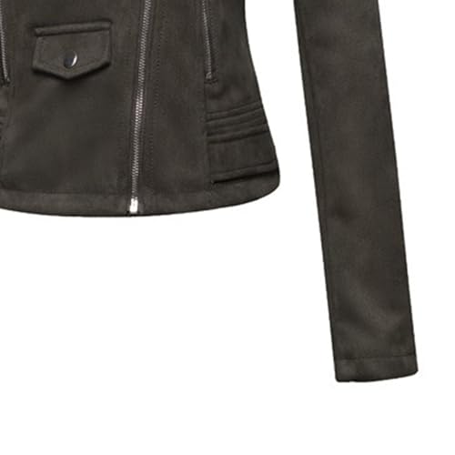 Manteau court daim synthétique vert avec finitions haut de gamme - 6