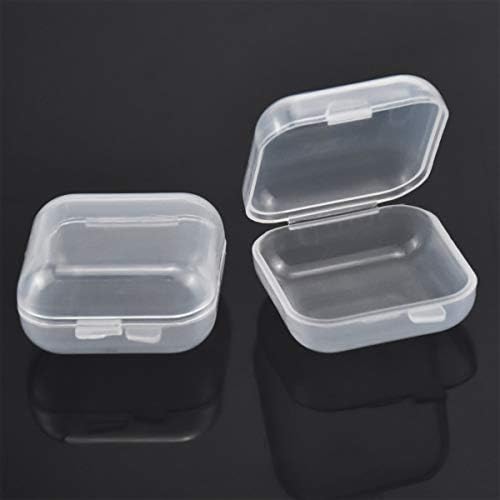 Dokpav 12pcs Square Mini Clear Plastic Bead Storage Containers, small plastic containers with lids, organizer Box Case for Pills,Herbs,earplug,Bead,Jewellery Findings, and Other Small Items(3.3x3.3cm)