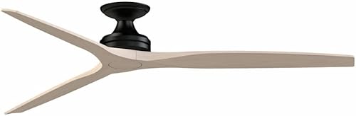 Miniatura 3 de Spitfire - Ventilador de techo de 3 aspas, 21.08 pulgadas de alto y 72 pulgadas de ancho, acabado negro, color blanco lavado 2-Blanco mate,Blanco